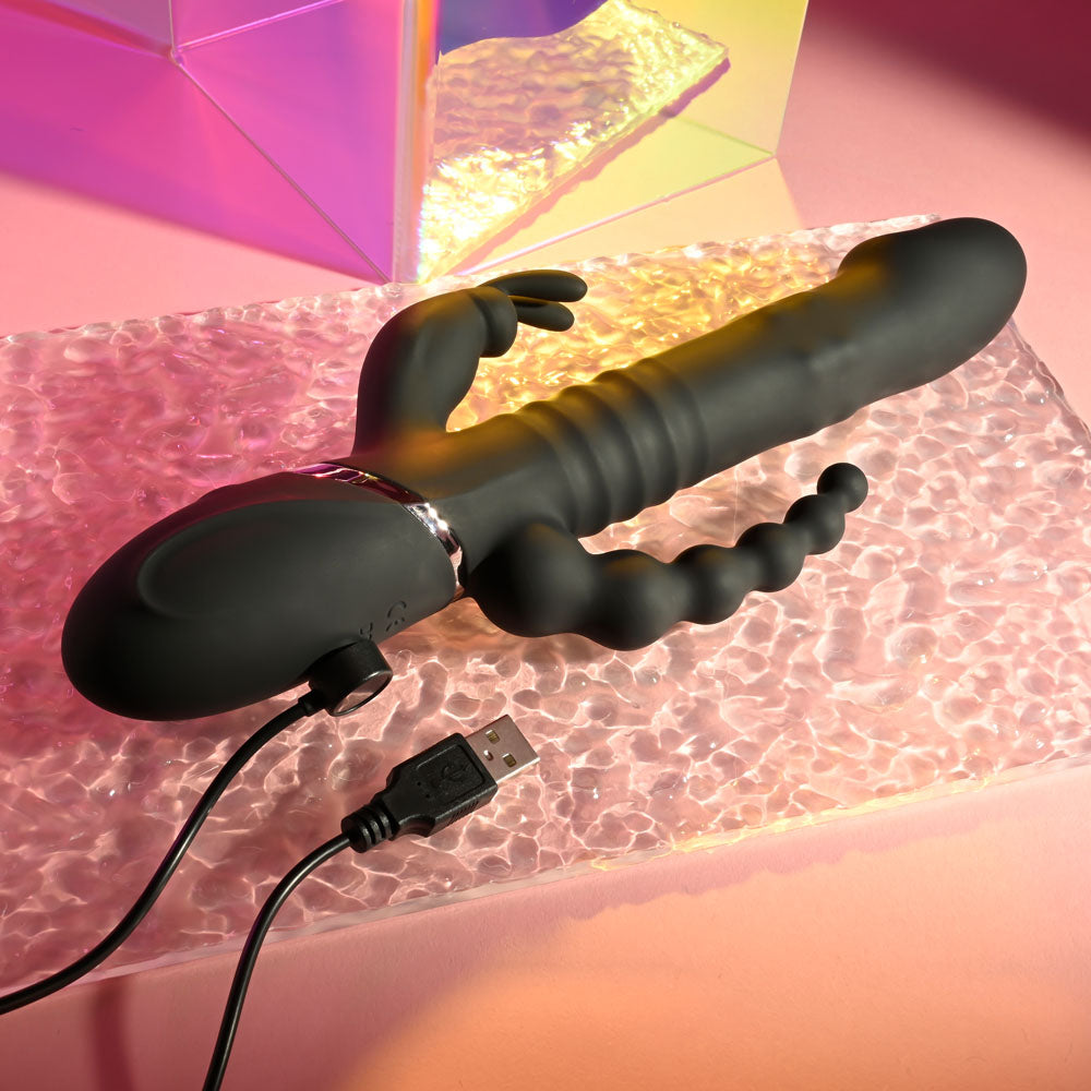 Playboy Big Bunny Energy Rabbit Vibrator With Anal Beads | The Love Boulevard