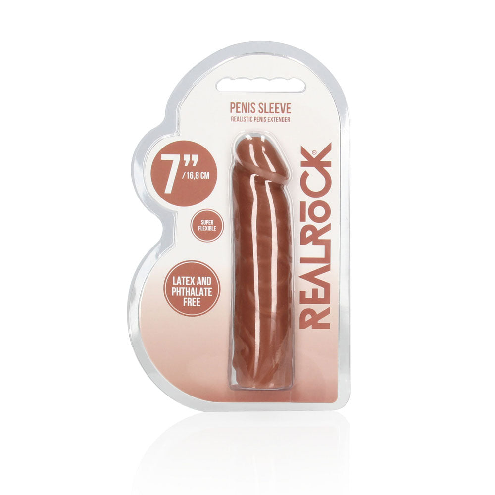 RealRock 16.8cm realistic penis extension sleeve in medium tone — product detail