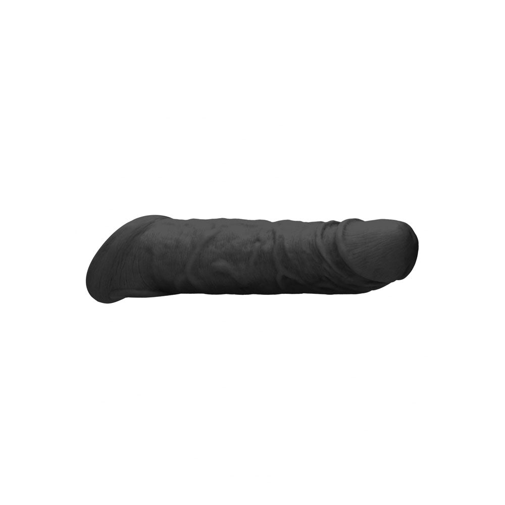 RealRock realistic penis extension sleeve with rings in dark tone — product detail