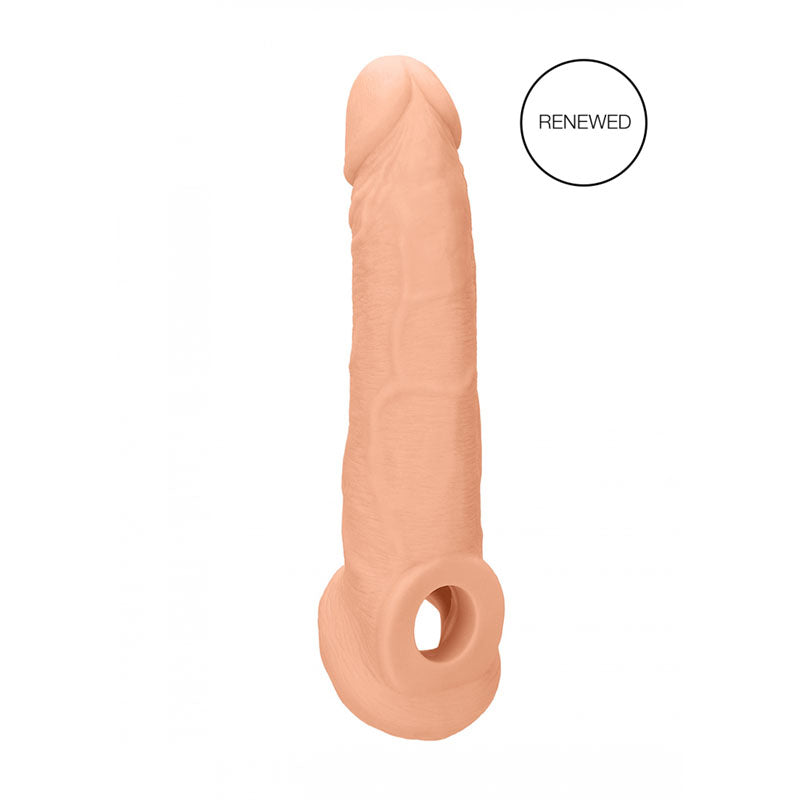 RealRock realistic penis extension sleeve with ringed opening in light tone — product detail