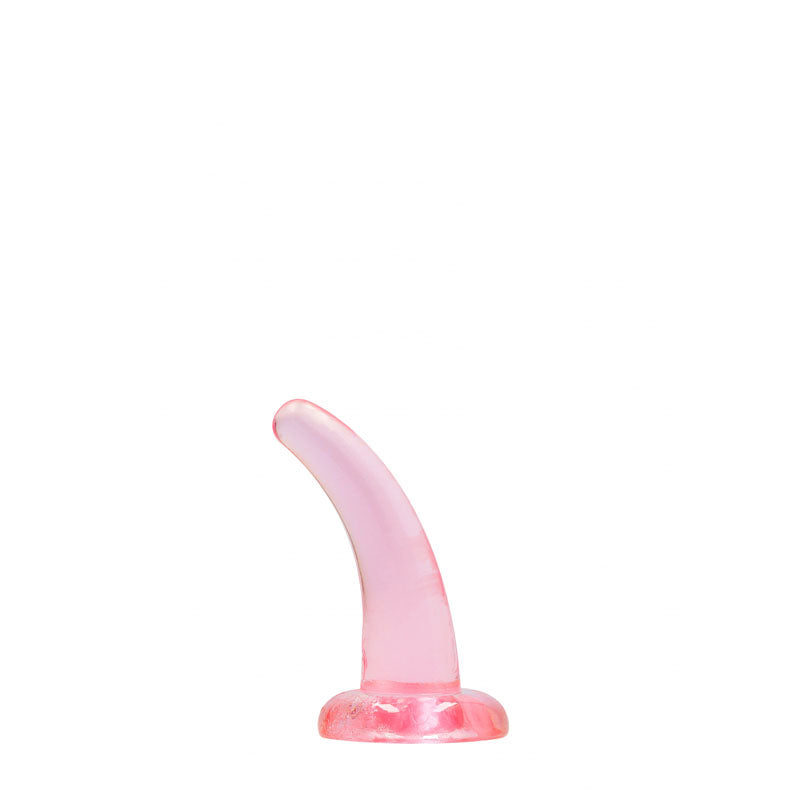 RealRock Crystal Clear 12cm curved pegging dildo in pink — product detail