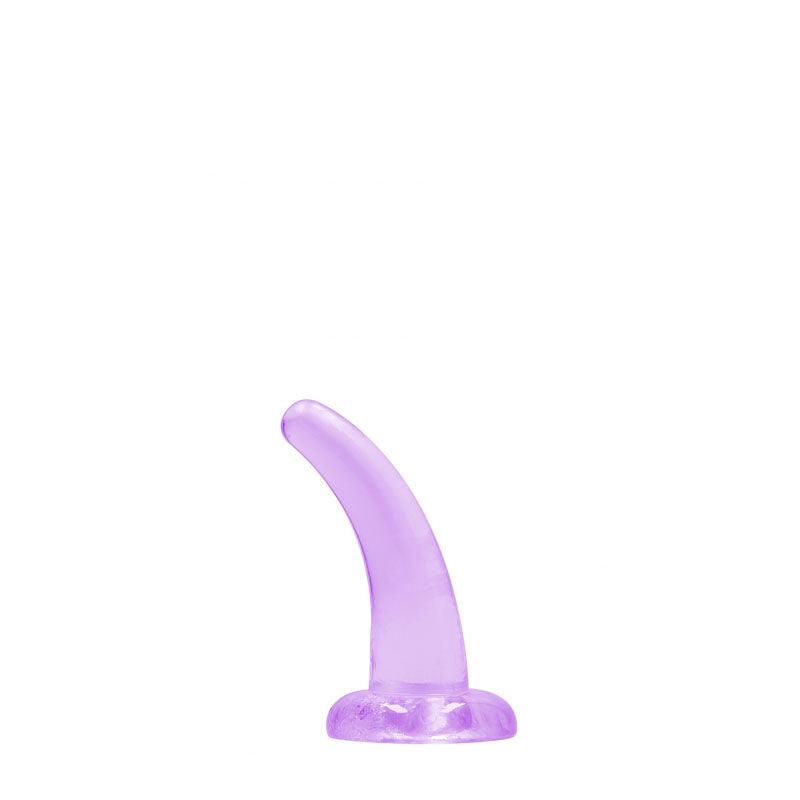 RealRock Crystal Clear 12cm curved pegging dildo in purple — product detail