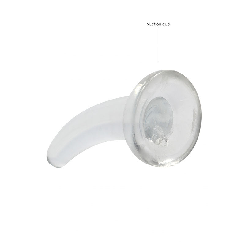 RealRock Crystal Clear 12cm curved pegging dildo in clear — product detail