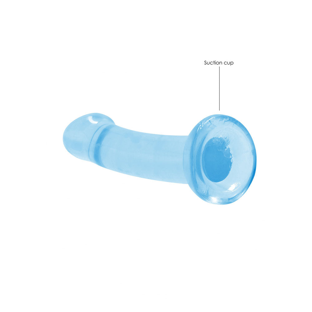 RealRock Crystal Clear 17cm (6.69 inches) smooth suction cup dildo – Blue, product detail