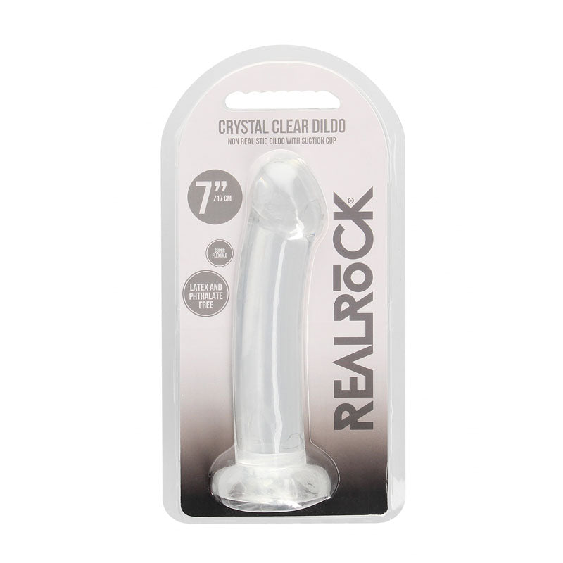 RealRock Crystal Clear 17cm (6.69 inches) smooth suction cup dildo – Clear, product detail