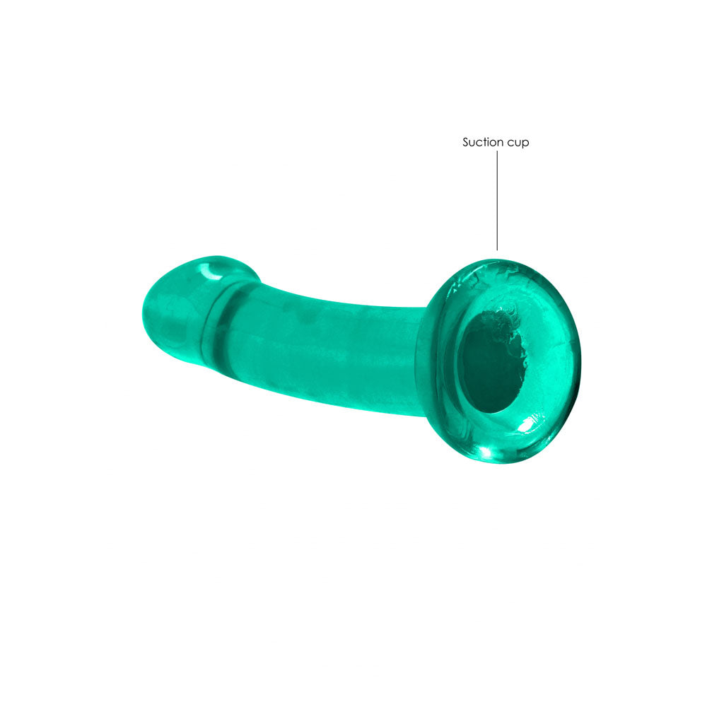 RealRock Crystal Clear 17cm (6.69 inches) smooth suction cup dildo – Turquoise, product detail
