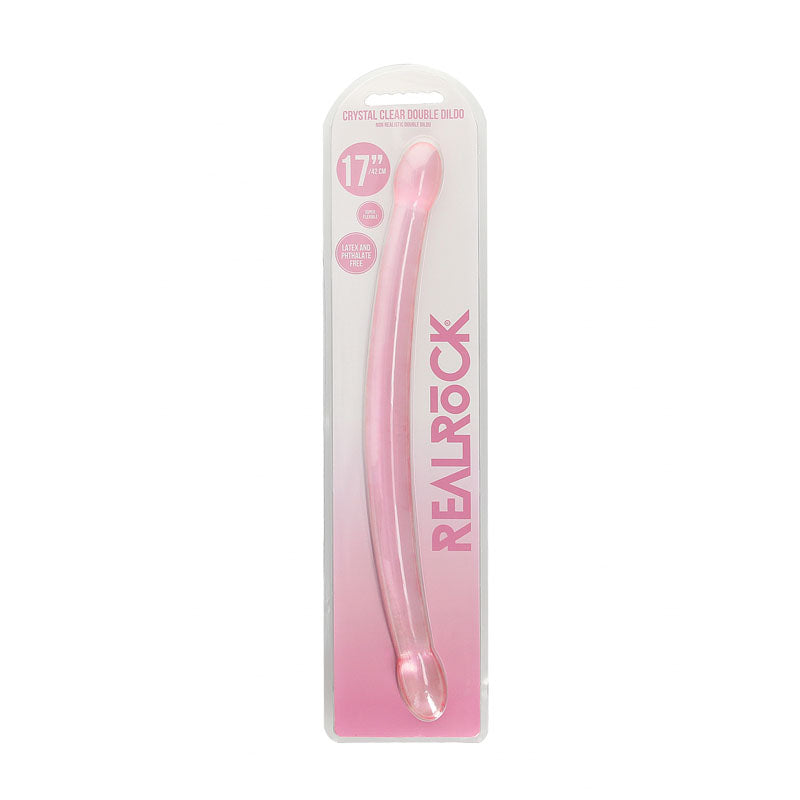 RealRock Crystal Clear 42cm double-ended dildo – Pink, product detail