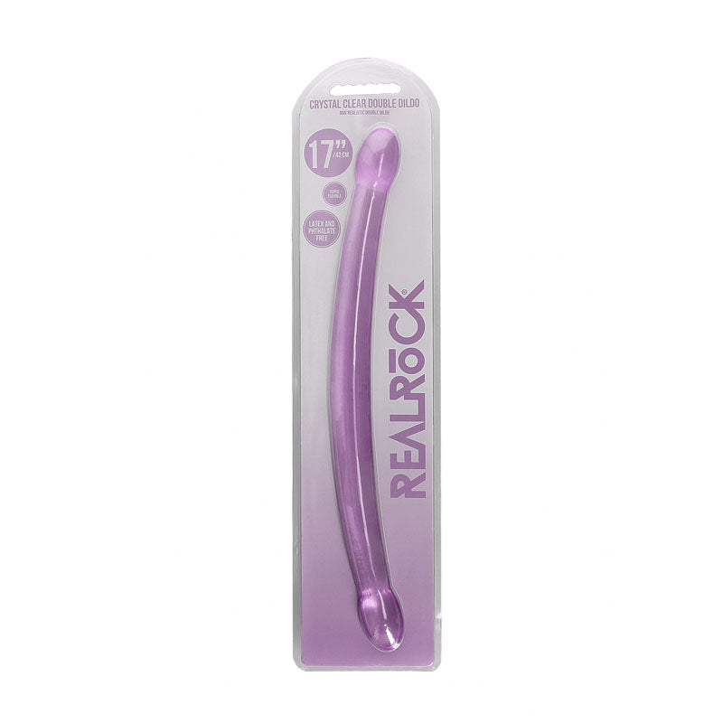 RealRock Crystal Clear 42cm double-ended dildo – Purple, product detail