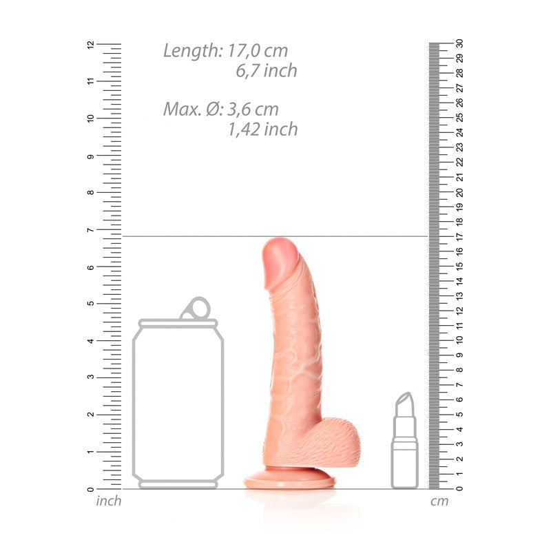 RealRock Curved Realistic Dildo With Balls