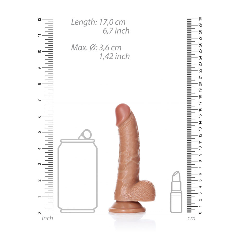RealRock Curved Realistic Dildo With Balls