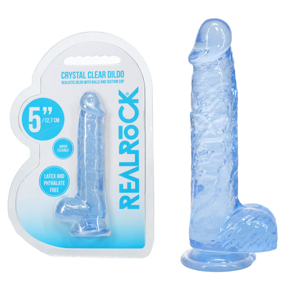 RealRock 14.7cm Crystal Dildo With Balls | The Love Boulevard