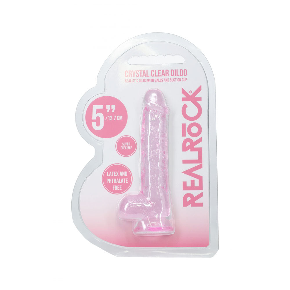 RealRock 14.7cm Crystal Dildo With Balls | The Love Boulevard