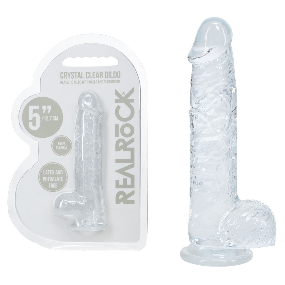 RealRock 14.7cm Crystal Dildo With Balls | The Love Boulevard