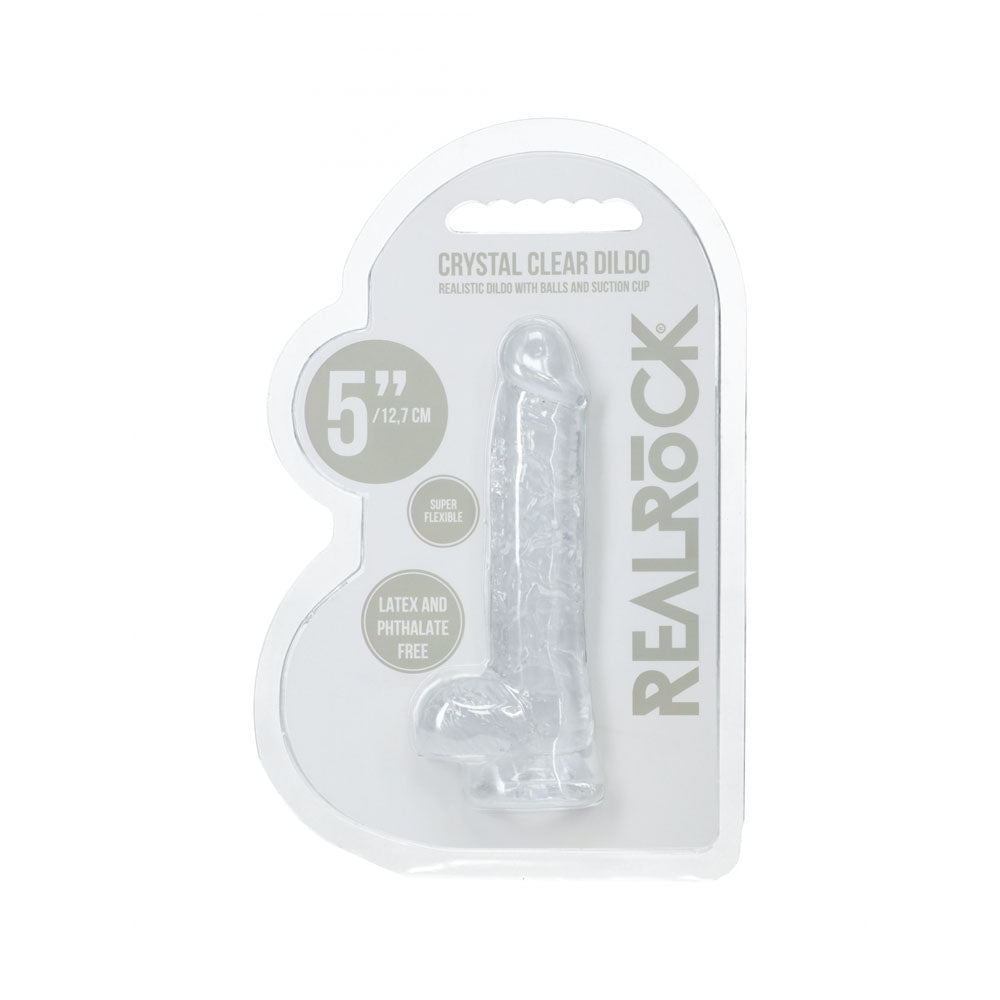 RealRock 14.7cm Crystal Dildo With Balls | The Love Boulevard