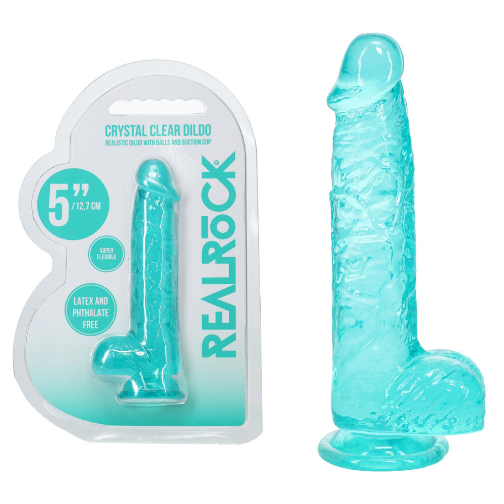 RealRock 14.7cm Crystal Dildo With Balls | The Love Boulevard