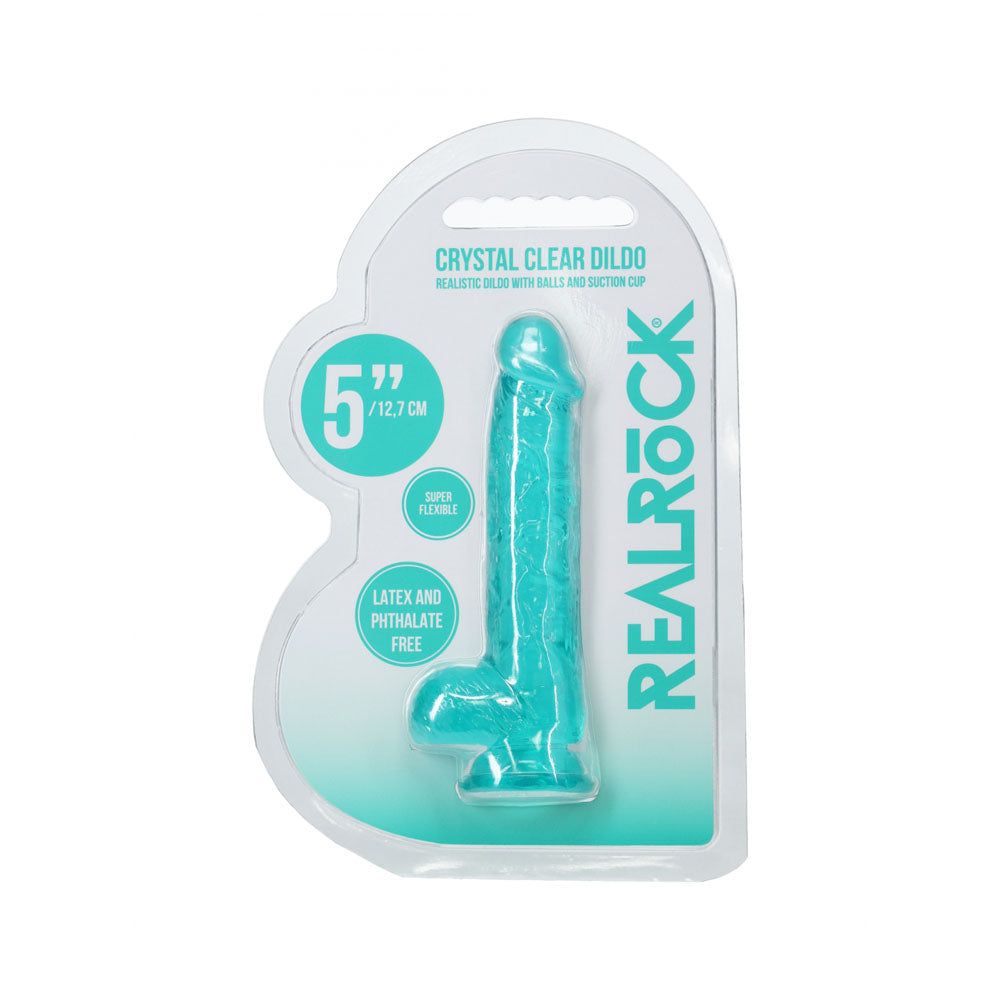 RealRock 14.7cm Crystal Dildo With Balls | The Love Boulevard