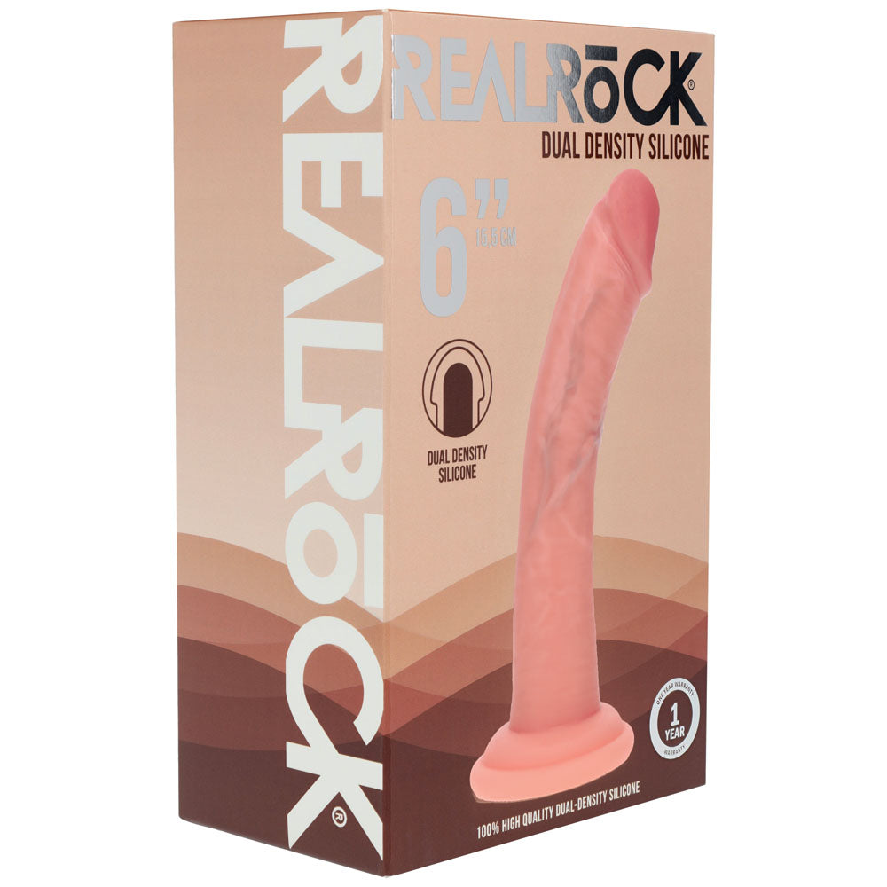RealRock 17cm Dual Density Curved Silicone Dildo