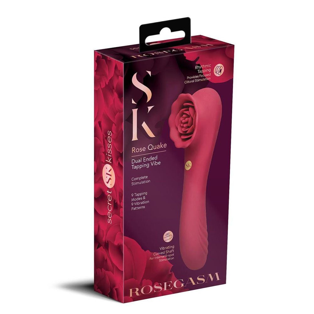Rosegasm Rose Quake Dual-Ended Tapping Vibrator | The Love Boulevard