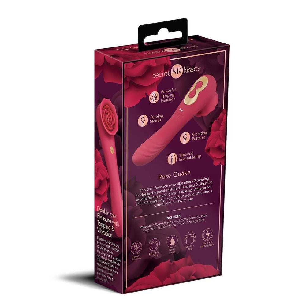 Rosegasm Rose Quake Dual-Ended Tapping Vibrator | The Love Boulevard