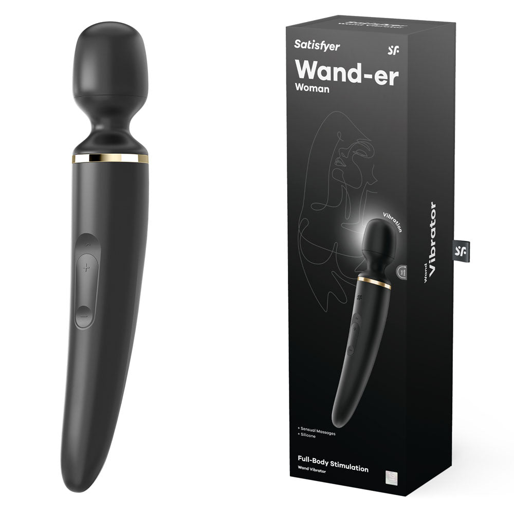 Satisfyer Wand-er Woman black and gold rechargeable silicone wand massager