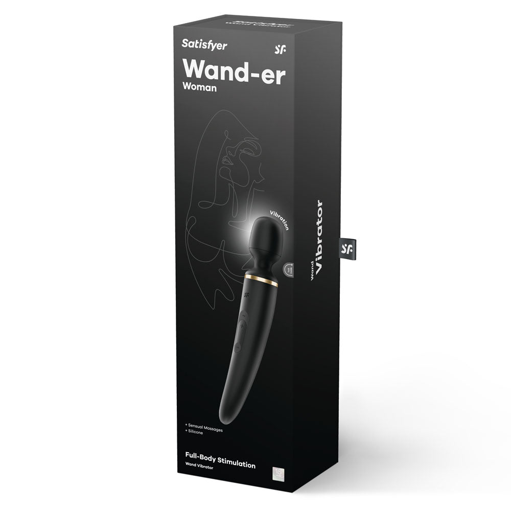Satisfyer Wand-er Woman black and gold rechargeable silicone wand massager