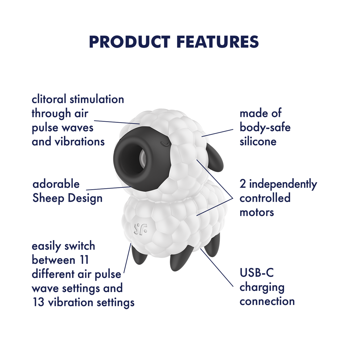 Satisfyer Dreamy Sheep Air Pulse Vibrator | The Love Boulevard