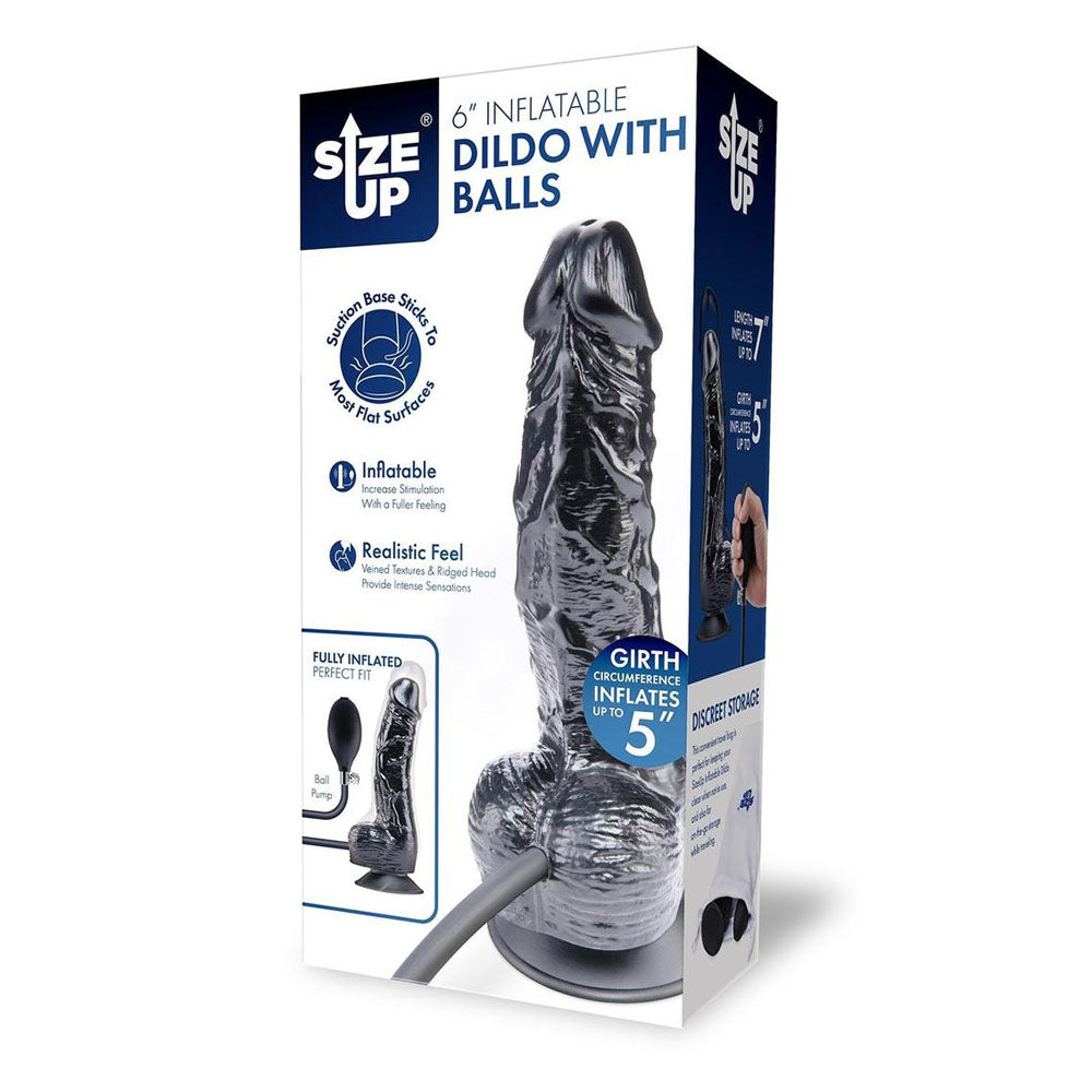 Size Up Inflatable 6" Dildo with Balls - The Love Boulevard