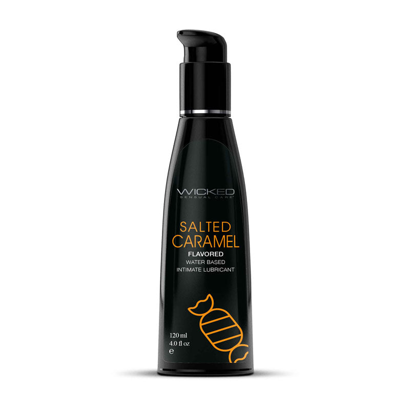 Wicked Aqua Salted Caramel 120ml Flavoured Water-Based Lube | The Love Boulevard
