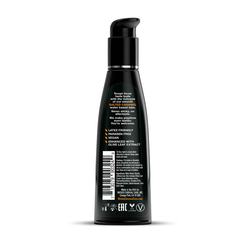Wicked Aqua Salted Caramel 120ml Flavoured Water-Based Lube | The Love Boulevard