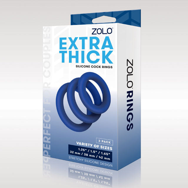 Zolo Extra Thick Silicone Cock Rings – 3-Piece Comfort Fit Set