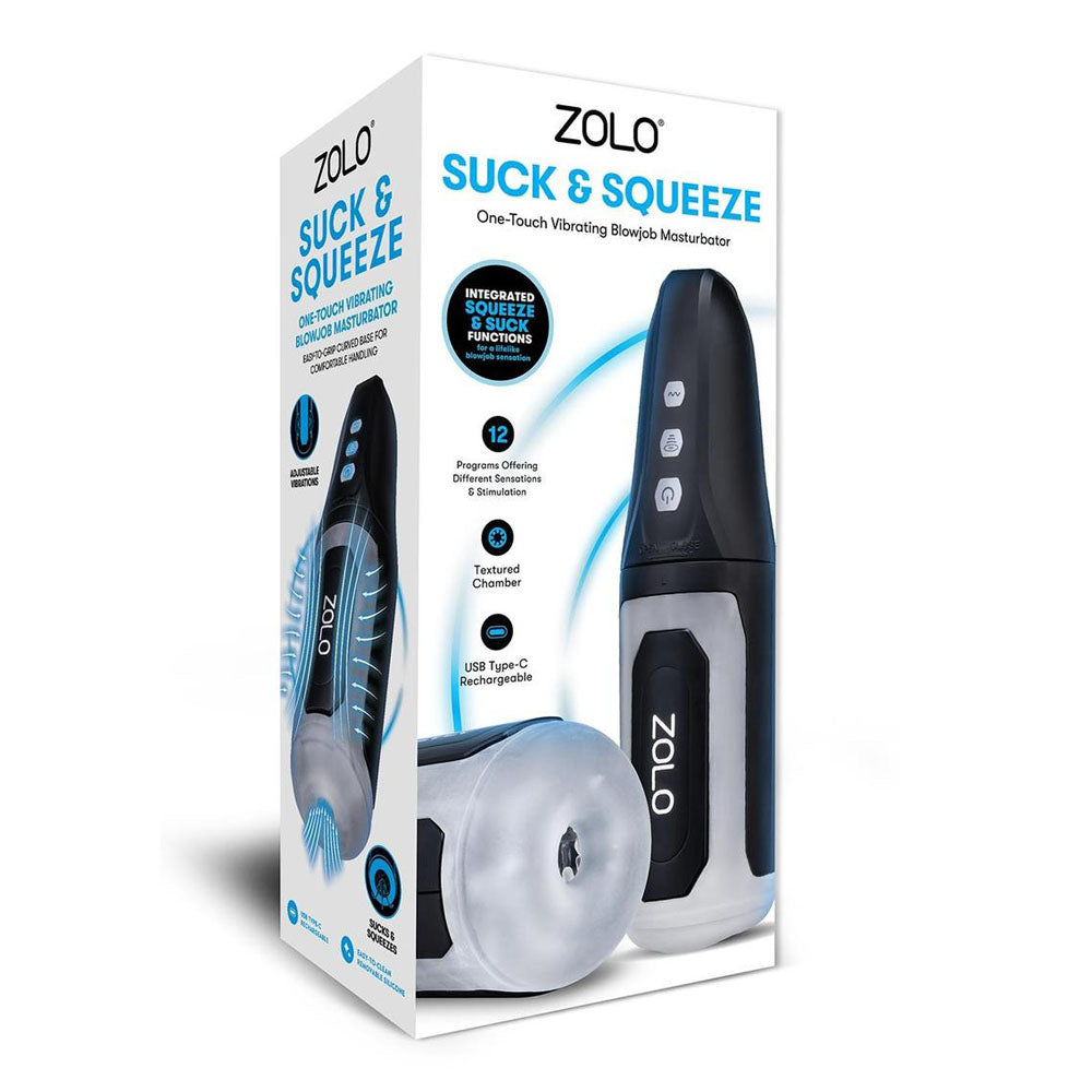 Zolo Suck & Squeeze – Hands-Free Sucking Power Stroker